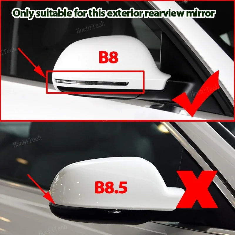 1 par de tapas de espejo retrovisor estilo bocina lateral adicionales para Audi A4 S4 A5 S5 B8 8K A6 S6 4F C6, A8 S8 D3, Q3 SQ3 2012-2015 A3 8P