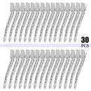 Pinzas de metal para el cabello para mujer, horquillas plateadas para peinar y seccionar, 24/30/50 piezas, pinza de cocodrilo para rizos largos y gruesos, bricolaje 