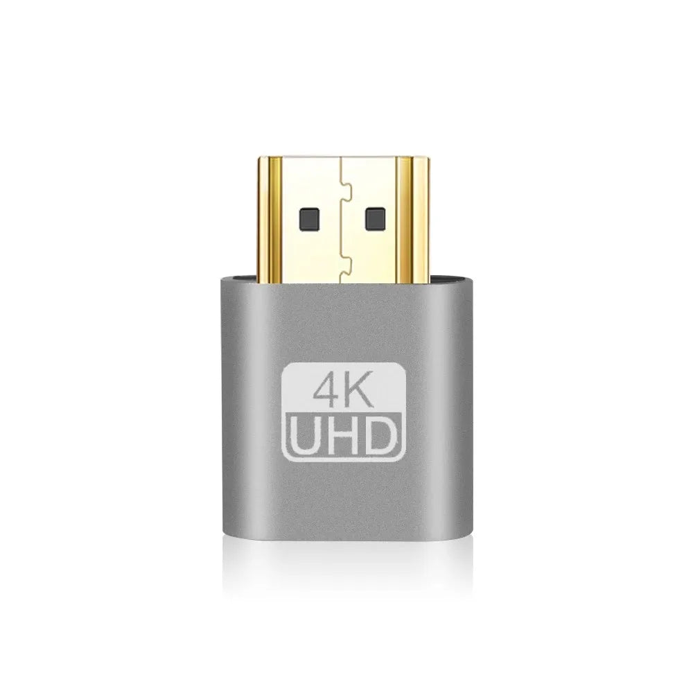 Adaptador de pantalla virtual VGA 4K compatible con HDMI 1.4 DDC EDID, conector ficticio, emulador de pantalla fantasma sin cabeza, placa de bloqueo de tarjeta de video