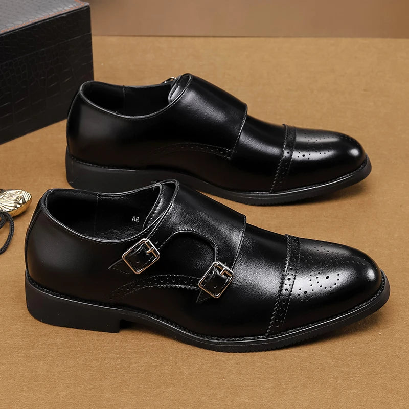 Sapatos Oxford Masculinos Italianos Marrons Cano Baixo Casual de Negócios Sapatos de Couro Masculinos para Banquete Sola Macia Tamanho Grande: 38-48