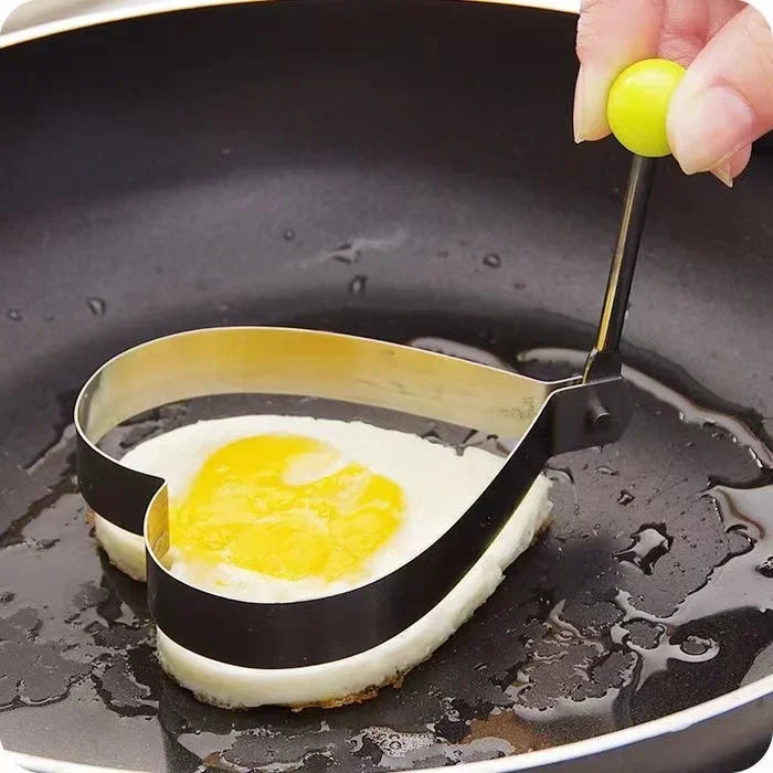 Nuevo molde de acero inoxidable para huevos fritos, forma de corazón, para hacer panqueques, para el desayuno, para hornear tortillas, herramientas de cocina, accesorios de cocina, gadget