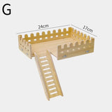 Practical Hamster Toy Thickened Entertainment Smooth Hamster Double Layer Wooden Climbing Platform with Ladder