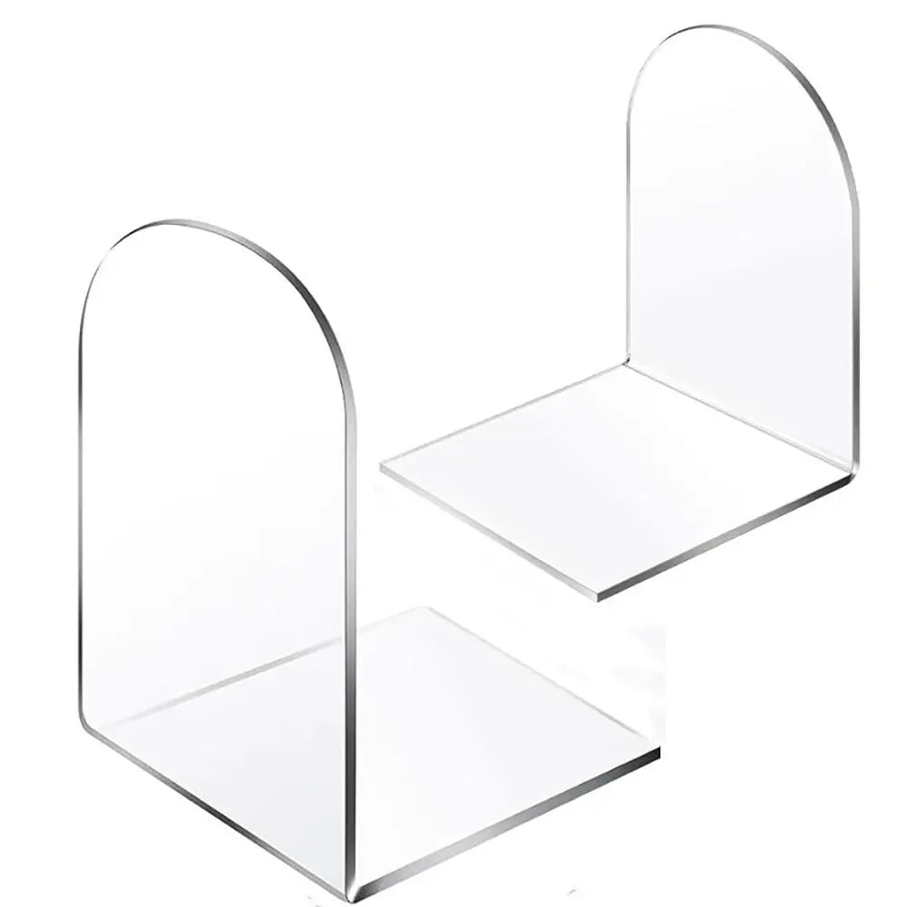 1Pcs Clear Acrylic Bookends Non-Skid Book End for School Library and Desktop Organizer, Acrylic Book Ends for Book Shelves