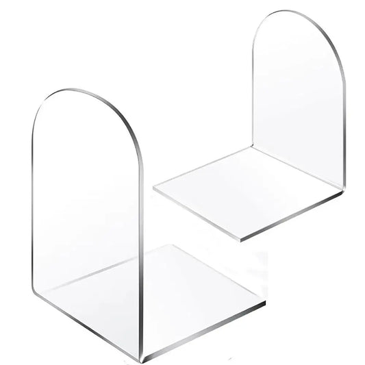 1Pcs Clear Acrylic Bookends Non-Skid Book End for School Library and Desktop Organizer, Acrylic Book Ends for Book Shelves