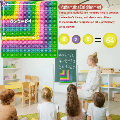 Macaron 12x12 Multiplication Games Fidget Toys, Right Angle Times Chart Board Math Toys Educational Toy for Teachers Girls