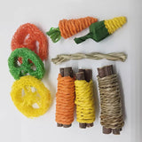 9/14PCS Small Pet Toy Set Chew Toy For Rabbits Teeth Grinding Teeth Guinea Pig Apple Branches Bite Wood Teeth Grinding Snacks