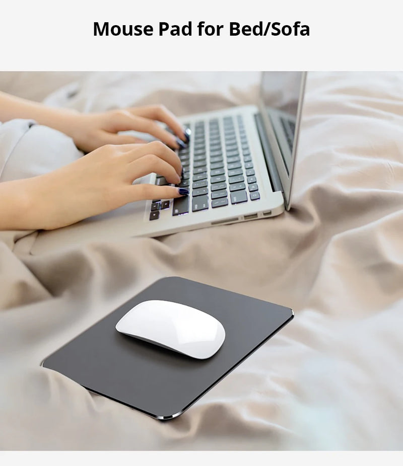 Hard Mouse Pad Small Mouse Pad for Travel Business Black Mousepad for Office Home Bed Sofa