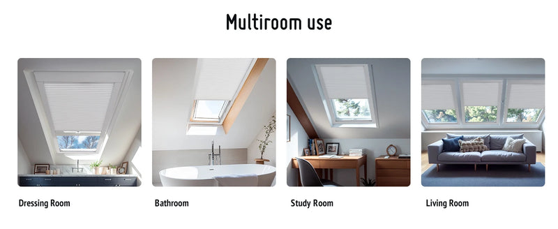 Custom Window Blinds Reduce Noise And Keep Warm Integrate Intelligent Control Motorized Skylight Cellular Blinds For Windows