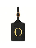 PU Leather Luggage Tag for Travel - Durable Suitcase ID Tag with Privacy Cover & Name Card Slot (A-Z) liu