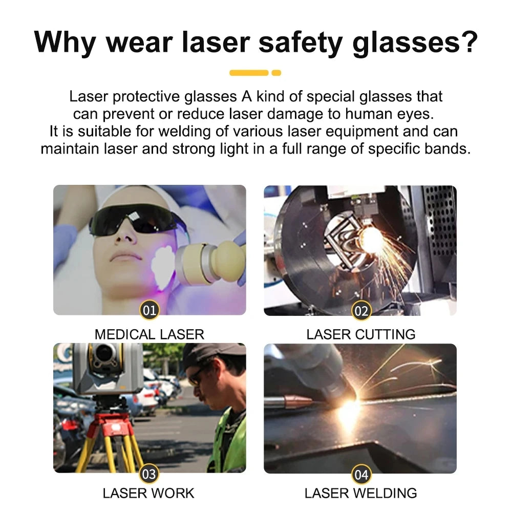 JUICEASE Laser Safety Goggles Anti-glare Goggles Infrared Laser Safety Protective Glasses Radiation Ultraviolet welding glasses