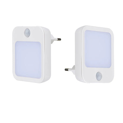 Luz nocturna con sensor de movimiento y luz LED, enchufe europeo, luz nocturna inalámbrica para niños, mesita de noche y dormitorio.