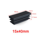 Tapas rectangulares decorativas de plástico negro para patas de muebles, tapones para tubos, tapas antipolvo, 10 x 20 mm, 40 x 80 mm 