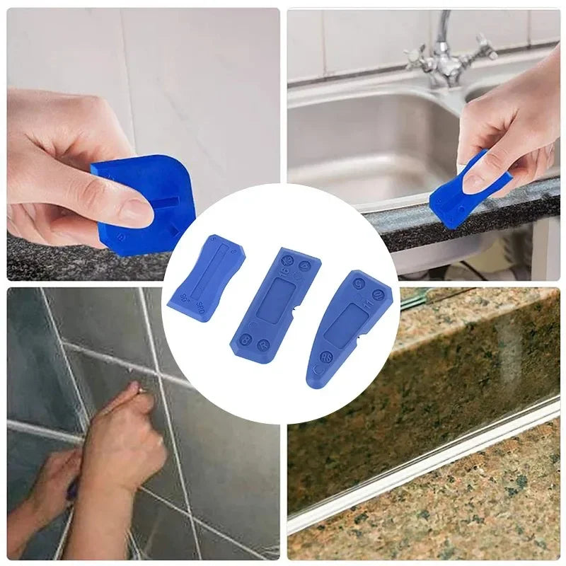 Juego de 4 herramientas de silicona para calafateo, con juntas lisas, para baños y cocinas.
