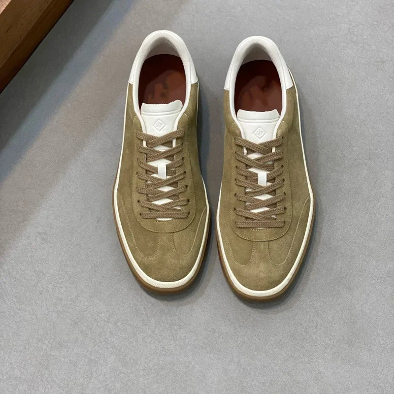 Classic Leisure Sport Board Shoes Men's Couple British Simple Match Dequn White Shoes Flat Heel Breathable Cement Ground