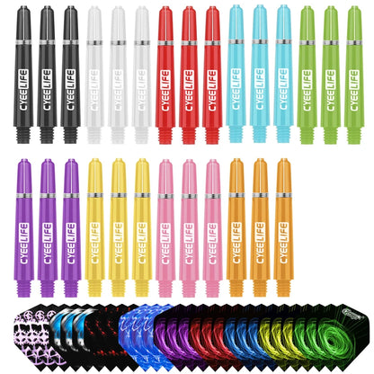 CyeeLife 35/41/48mm Plastic Darts Shafts 4.5mm Screw Thread Transparent Dart Stems With Stainless Steel O Ring For Steel & Soft