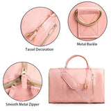 1pc Foldable Women's Travel Convenient Carry-on Clothing Bag Large PU Leather Duffel Bag Women's Business Travel Bag