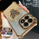 Xiaomi14t Shockproof Plating Butterfly Holder Case On For Xiaomi Mi 14t Pro Mi14t 14 T Mi14tpro Silicone Stand Cover 13t Mi13t