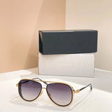 Original Factory For DIYTA DT DTS188-A With Brand Box Trendy Silver Alloy Frame Gradient Driving Anti-Glare Men Women Sunglasses