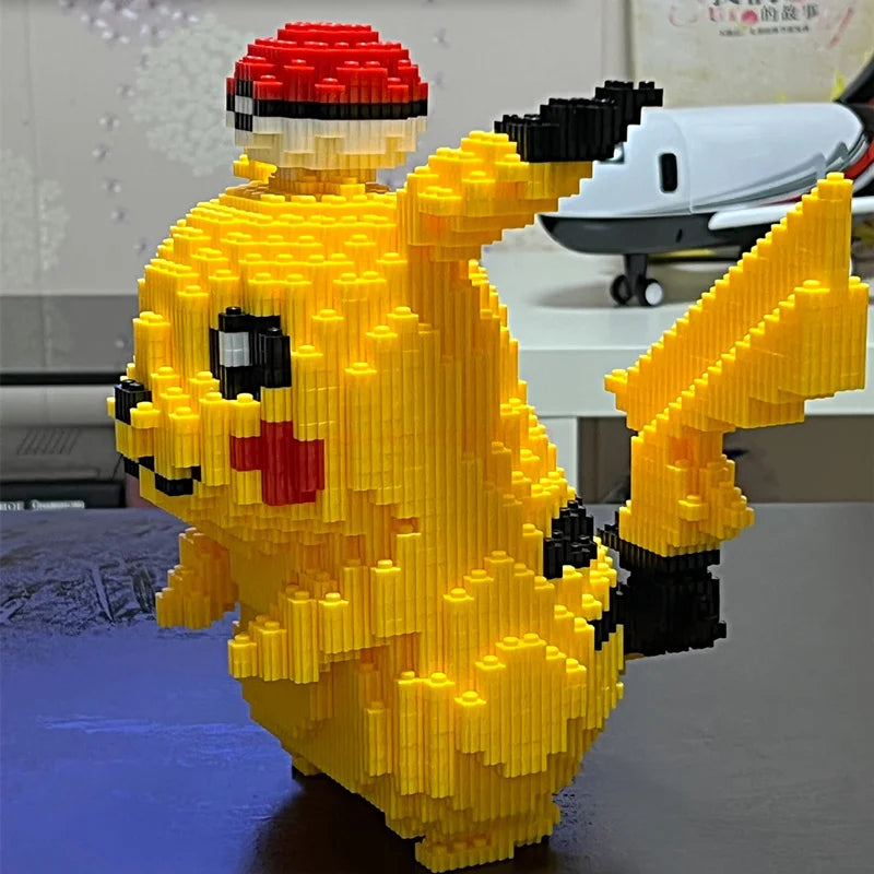 5210pcs Anime Pokemon Pikachu Diamond Micro Building Blocks Games Model Mini Bricks Figure Difficult Decompression Toys Gift