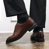 New Red Sole Brogue Shoes Men Black Business Men's Formal Shoes Lace-up Round Toe Spring/Autumn