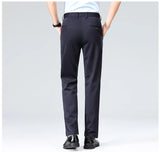 Pantalones de talla grande para hombre, pantalones de traje de negocios, pantalones de vestir formales elásticos, pantalones negros clásicos para hombre grande