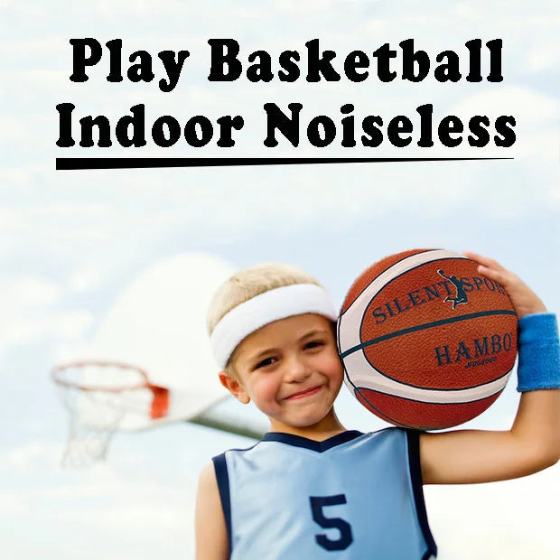 Mute Bouncing Basketball w/ Cover Men Size 7#(29.6in) Women Size 6#(28.9in) Children Indoor Silent PU Foam Ball Quietly Dribble