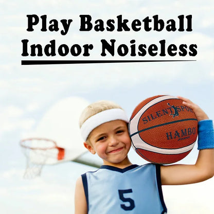 Mute Bouncing Basketball w/ Cover Men Size 7#(29.6in) Women Size 6#(28.9in) Children Indoor Silent PU Foam Ball Quietly Dribble