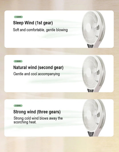 220V Electric Pedestal Standing Fan Adjustable Heigh Desk Air Blower Timing Shake for Living Room Bedroom Kitchen Home Office