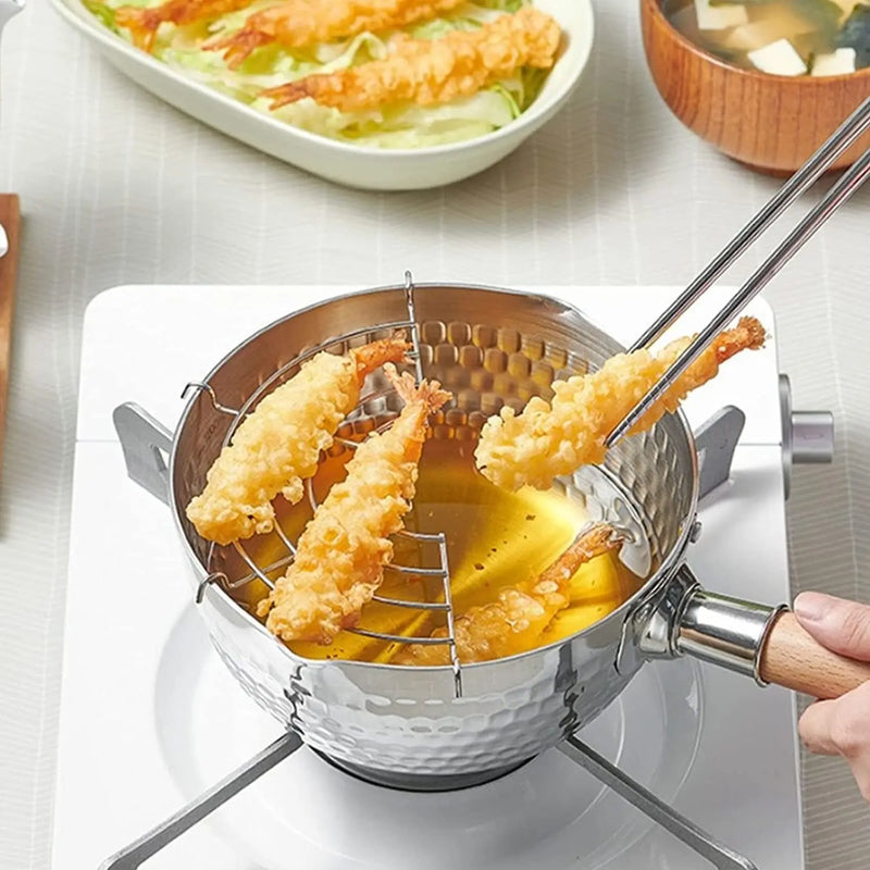 Stainless Steel Saucepan with Lid Solid wood handle with hook Multipurpose Sauce Pan with Pour Spouts, Sauce Pot, Cooking Pot