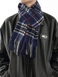 Bufanda tipo chal para hombre con tacto de cachemira cálido a cuadros de Edimburgo, bufanda a cuadros escoceses de estilo preppy