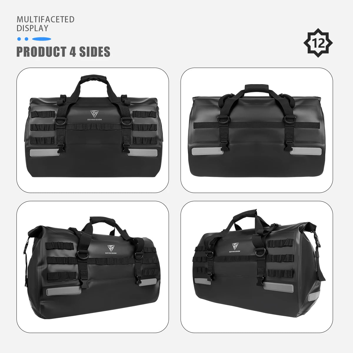 SOYAVISION 20L 50L 70L 80L 100L Motorcycle Waterproof Tail Bag Travel Outdoor Luggage Bag Motorcycle Seat Bag