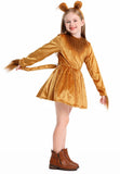 2025 New Arrival Animal King Halloween Cosplay Toddler Lion Dress Up With Headband Lion Dress Girls Lioness Costume