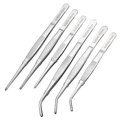 Stainless Multifuctional Steel Elbow Tweezers Aquarium Clip Long Tongs Medical Tweezers Forceps Pet Feeding Tools Non-slip