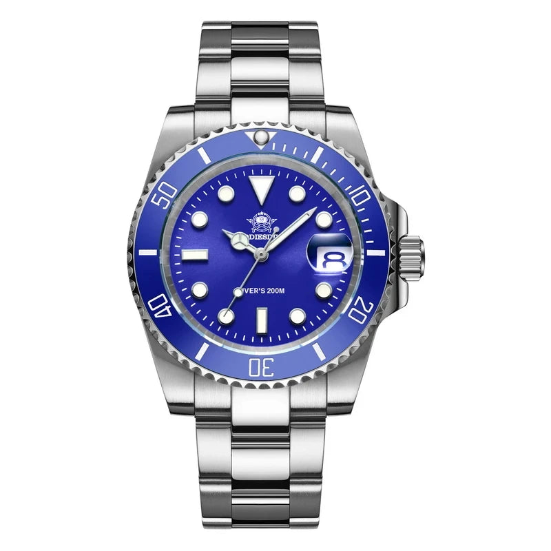 ADDIESDIVE Quartz Watch for Men 316L Stainless Steel Super Luminous Ceramic Bezel 200m Waterproof Classic Diving Men‘s Watch