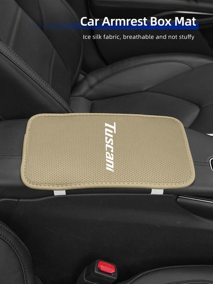 Car Armrest Mat Arm Rest Protection Cushion Interior Accessories For Hyundai Genesis Elantra Grand Santa Fe Palisade Equus