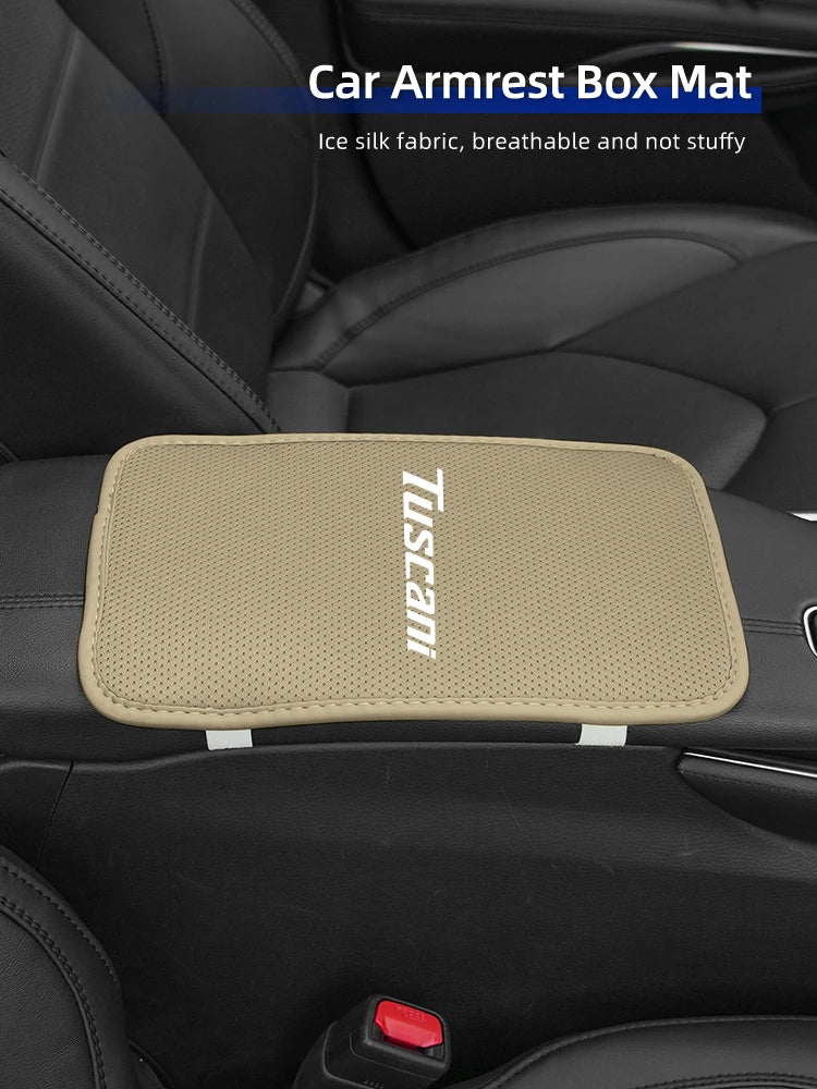 Car Armrest Mat Arm Rest Protection Cushion Interior Accessories For Hyundai Genesis Elantra Grand Santa Fe Palisade Equus
