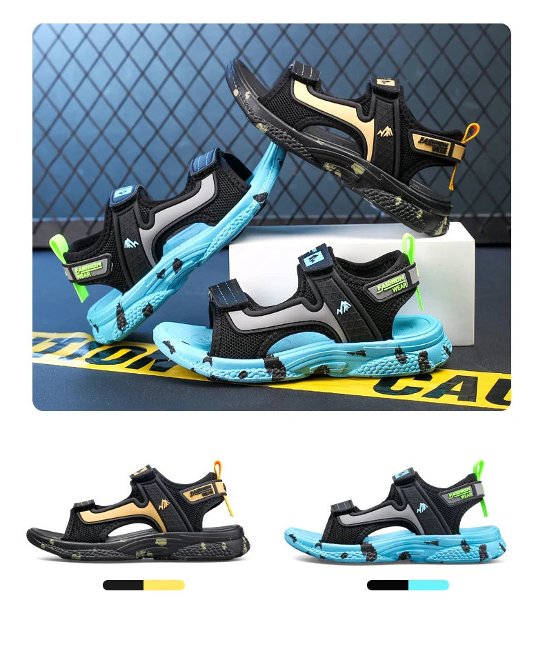 Kids Boys Trendy Camouflage Platform Strap Sandals Lightweight Soft Sole Non-slip Girls Children For Summer Outdoor Beach Shoe