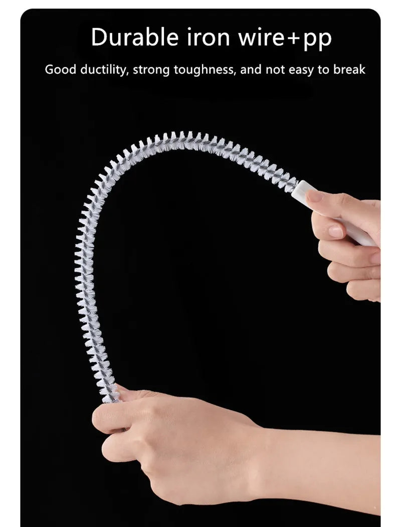 Cepillo de dragado de tuberías, largo, limpio, para cocina, baño, cabello, alcantarillado, fregadero, limpieza de tuberías de drenaje, limpiador flexible, herramienta para eliminar tapones y agujeros.