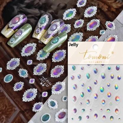 Flash Dreamy Chinese Flower Window Butterfly Glazed Rococo Geometric Frame Stamp Embossed Relief Nail Art Sticker Manicure Decal