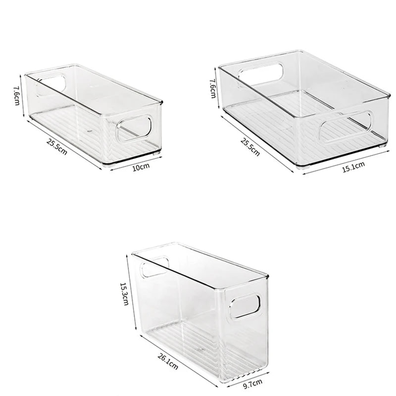 Transparent Refrigerator Storage Box Vegetable Fruit Organizer Fridge Clear Container for Kitchen Food Drinks Storage