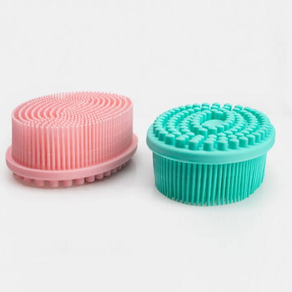 Exfoliating Sponge Dead Body Scrubber Skin Head Washing Brush Comb Silicone Bristle Bath Brush Scalp Massager Bath Tool Hygienic