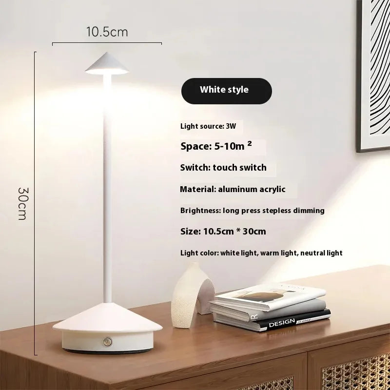 Rechargeable Table Lamp Creative Dining Touch LED Hotel Bar Coffee Pina Pro Table Lamp Decorative Desk Lamp