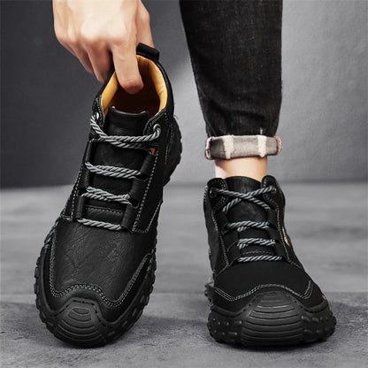 Zapatillas informales de cuero vulcanizado de alta calidad para hombre, zapatos planos de diseño, cómodos, antideslizantes, para caminar, correr y trotar, 2024