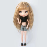 Blythe Clothing Fashion Vest Tops Denim Shorts Casual Pants Belt Multicolor for Licca Azones Ob22 24 Ker YMY Doll Accessories