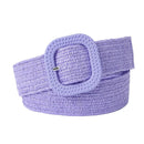 Bohemian Braided Belts for Women Summer Patchwork Straw Woven Belt Wide Waistband Fashion Female Square Buckle Waist Belt