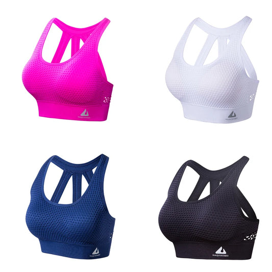 Ropa interior deportiva transpirable y a prueba de golpes para mujer, sujetador de yoga para correr, entrenamiento, espalda descubierta, push up, para gimnasio y ejercicio.
