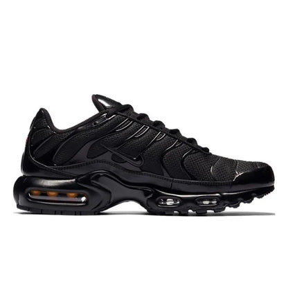 Zapatillas Nike Air Max Plus TN para correr, clásicas, negras triples, para exteriores, para correr, caminar, deportivas, para mujer y hombre.