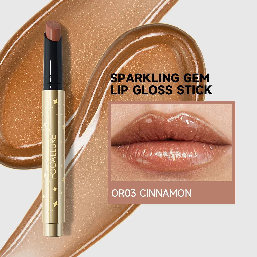 FOCALLURE Pearlescent Lip Gloss Stick Moisturizing Long Lasting Sexy Sparkling Lip Balm Shimmer Lipstick Pen Makeup Cosmetics