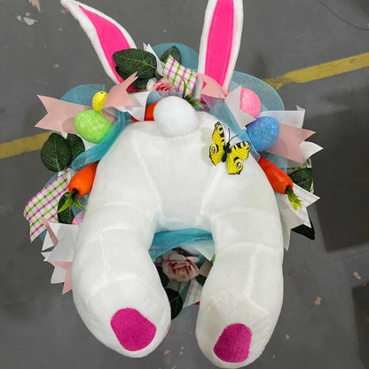 Easter Thief Bunny Butt Wreath With Easter Cross Garland Home Decor Spring Wedding Wreath Storage Cartoon Bunny Shape Ornaments