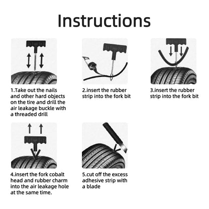 New Car Tire Repair Kit Puncture Plug Tools Tyre Puncture Emergency for Universal Tire Strips Stiring Glue Repair Tool Kit
